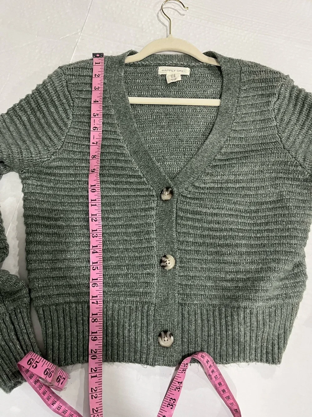 HAPPILY GREY CROPPED CARDIGAN